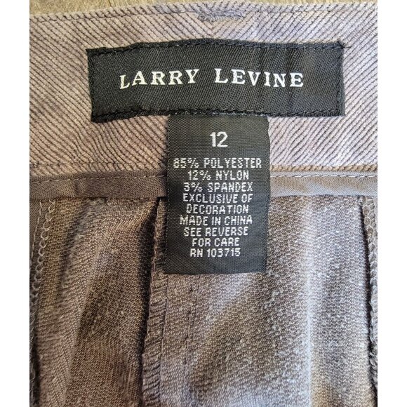 Larry Levine Gray Corduroy Straight Leg Dress Pants Womens 12 Career Business - Picture 3 of 7